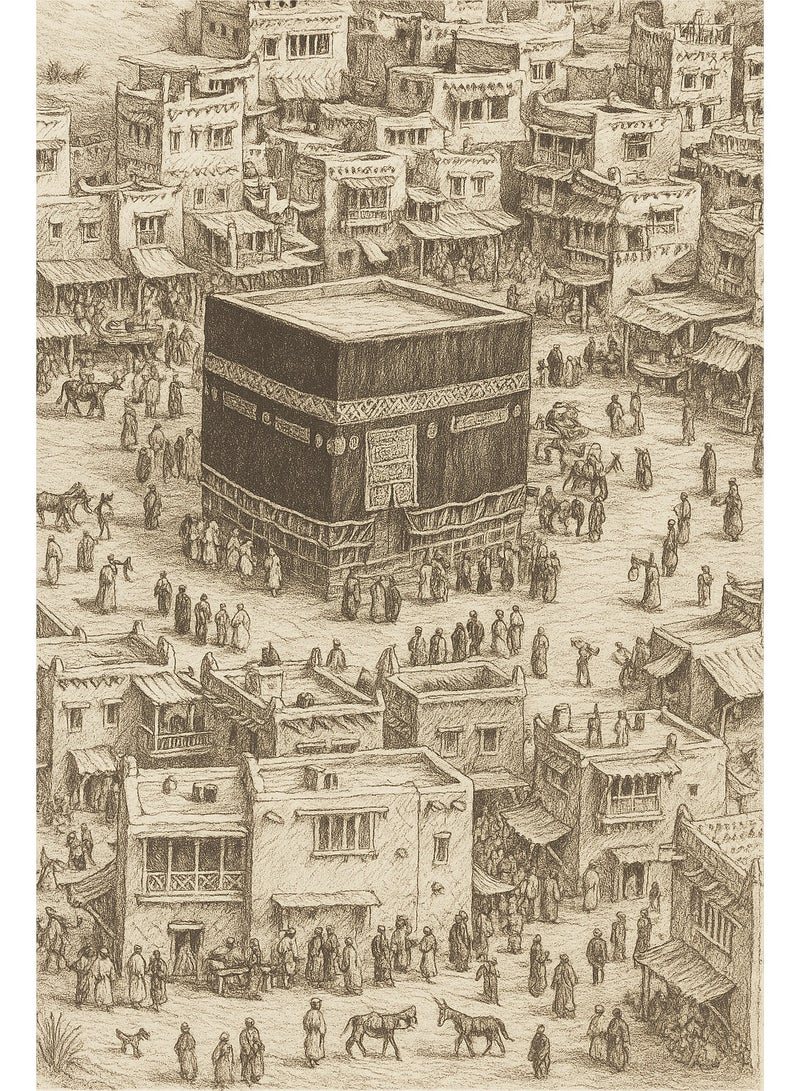 تذكار لوحة جدارية مطبوعة كانفاس ذاكرة مكة من تذكار - Image 1