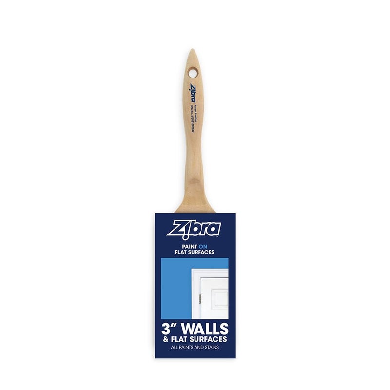 Zibra Flat Paint Brush for Top Coats, Flat Surfaces, Walls and Doors, 3-inch, Comfort Handle, for All Paints and Stains - Image 4