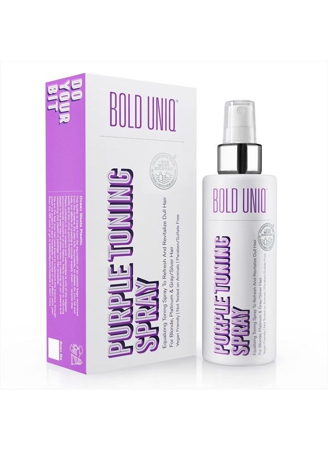 BOLD UNIQ - Blonde Toner Spray. Purple Leave In Toning Hair Treatment to Remove Brassy Surface Tones in Blonde, Platinum & Gray/Silver Hair. Paraben & Sulfate Free-PETA Approved Cruelty-free. - Image 1