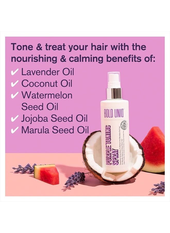 BOLD UNIQ - Blonde Toner Spray. Purple Leave In Toning Hair Treatment to Remove Brassy Surface Tones in Blonde, Platinum & Gray/Silver Hair. Paraben & Sulfate Free-PETA Approved Cruelty-free. - Image 1
