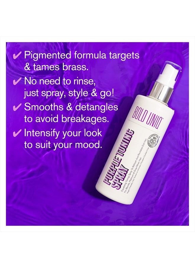 BOLD UNIQ - Blonde Toner Spray. Purple Leave In Toning Hair Treatment to Remove Brassy Surface Tones in Blonde, Platinum & Gray/Silver Hair. Paraben & Sulfate Free-PETA Approved Cruelty-free. - Image 1