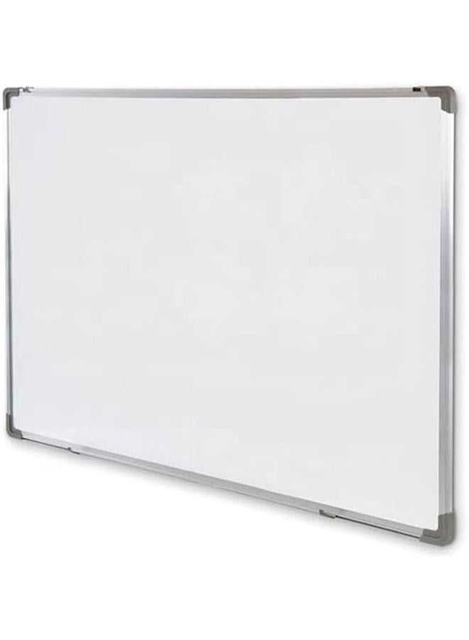 إي سي في في سبورة بيضاء مغناطيسية معلقة بإطار من سبائك الألومنيوم للتعليم المنزلي والمكتب مقاس 60 × 90 سم أبيض - Image 2