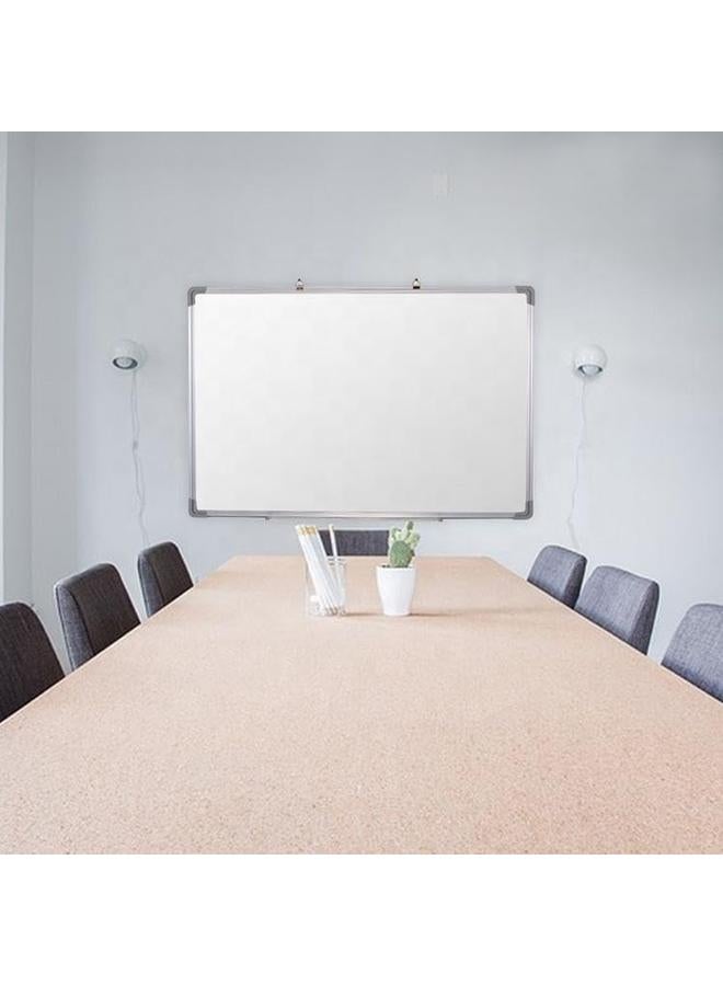 إي سي في في سبورة بيضاء مغناطيسية معلقة بإطار من سبائك الألومنيوم للتعليم المنزلي والمكتب مقاس 60 × 90 سم أبيض - Image 4