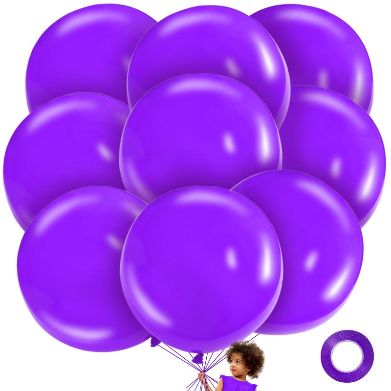 LEEZZIZZ Purple Giant Balloons 36 Inch Large Latex Balloons 9 Pcs Jumbo Latex Balloons Bluk for Kids Party Wedding Birthday Supply Decorations - Image 3