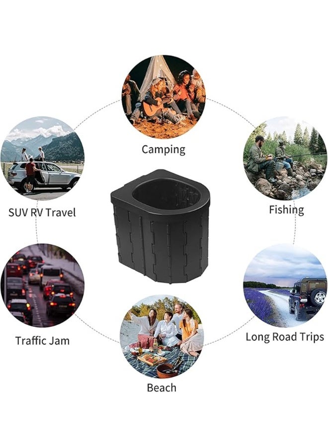 Portable Toilet for Camping, Folding Potty for Adults & Kids, Foldable Potty & Outdoor Emergency Sanitation Products, Porta Potty Travel Toilet Commode Bucket Toilet for Camping Travel Hiking Beach and Car (Black) - Image 2