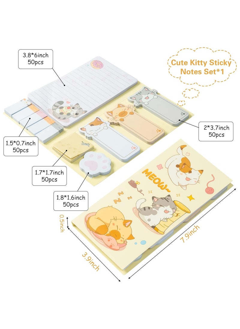 Sticky Notes Set Cute Cartoon Cat, 550 Sheets, Lovely Cat and Paw Shaped Self-Stick Notes Pads Kitty Animal Divider Tabs Bundle Writing Memo Pads Back to School Office Supplies Small Gift - pzsku/Z256DC4AC7C9B6A9D24EDZ/45/_/1738746026/44365192-44a7-4175-acfc-a1496d5a6eef