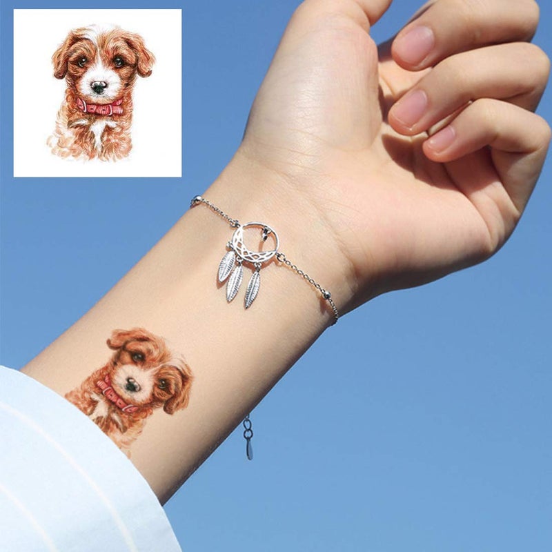 Ooopsiun 30 Pieces Animals Temporary Tattoos for Kids Women, Dogs Cats Waterproof Tattoos for Boys Girls - Image 3