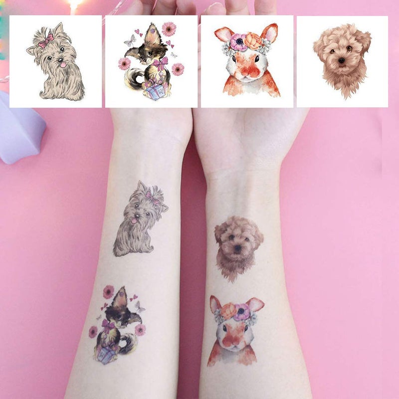 Ooopsiun 30 Pieces Animals Temporary Tattoos for Kids Women, Dogs Cats Waterproof Tattoos for Boys Girls - Image 5