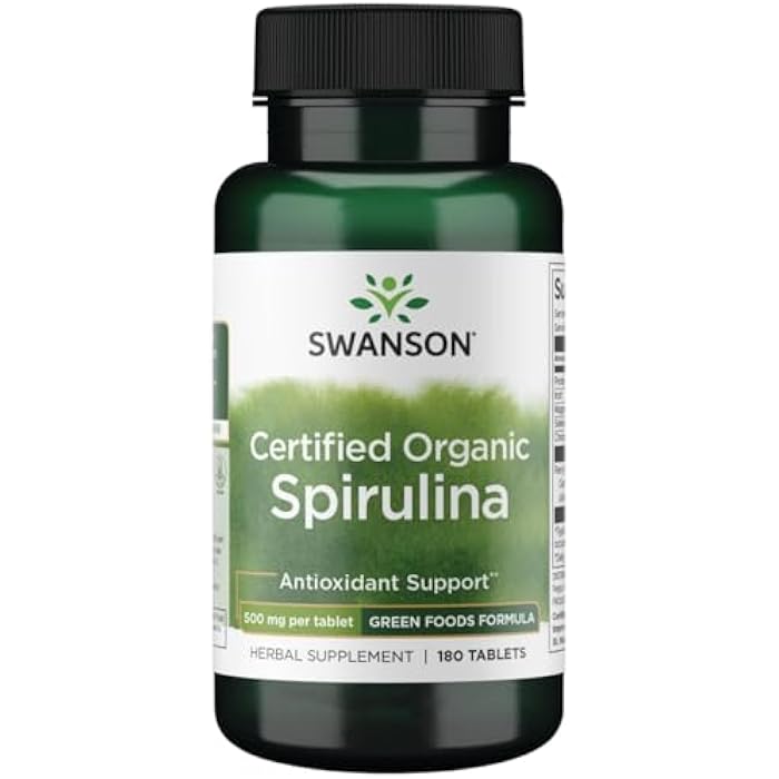 Swanson Certified Organic Spirulina 500 Milligrams 180 Tabs - Image 1