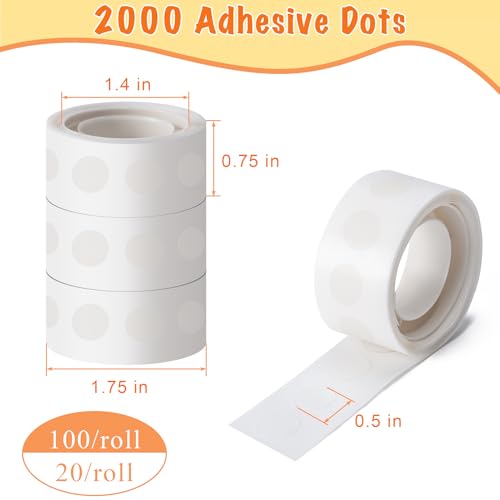 Hoewina 2000pcs Clear Glue Point Dots Glue Tape for Balloon Removable Adhesive Double Sided Dots Stickers for Craft Decoration Wedding - Image 2
