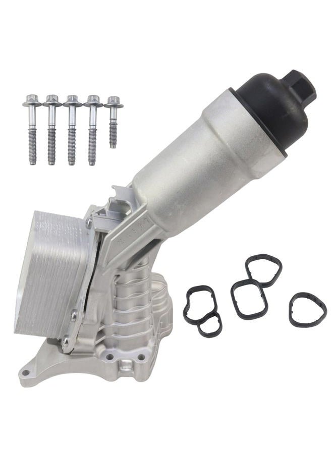 YINAVAGAD 11428651710 Aluminum Engine Oil Cooler Assembly for BMW B48 230i 330 430i 530i 540i X3 X4 Z4 G20 G30 G32 G11 G01 G02 G05 G06 with Oil Cooler Sensors and Gaskets Kit,11428580414 - Image 1
