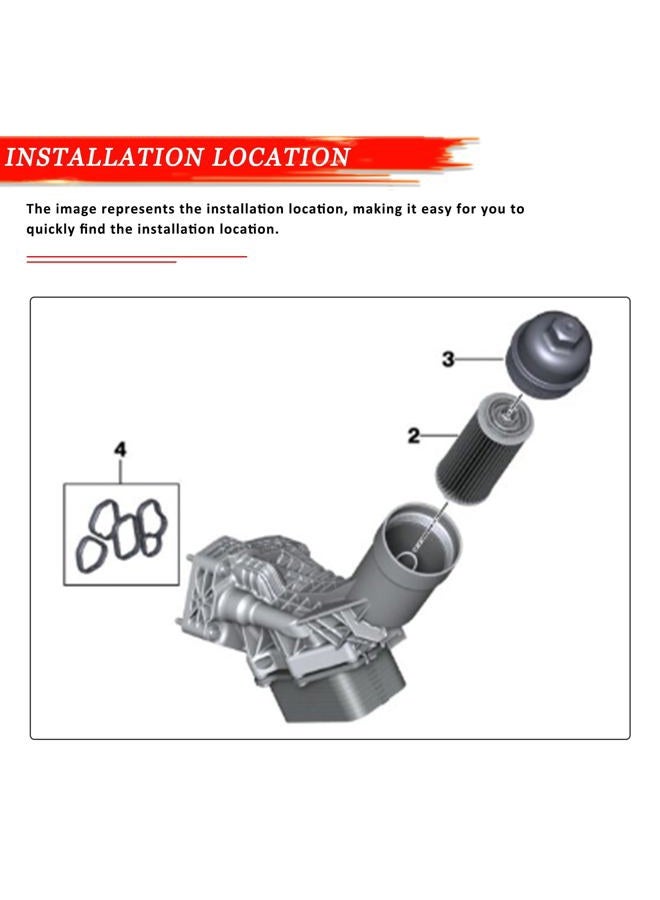 YINAVAGAD 11428651710 Aluminum Engine Oil Cooler Assembly for BMW B48 230i 330 430i 530i 540i X3 X4 Z4 G20 G30 G32 G11 G01 G02 G05 G06 with Oil Cooler Sensors and Gaskets Kit,11428580414 - Image 4