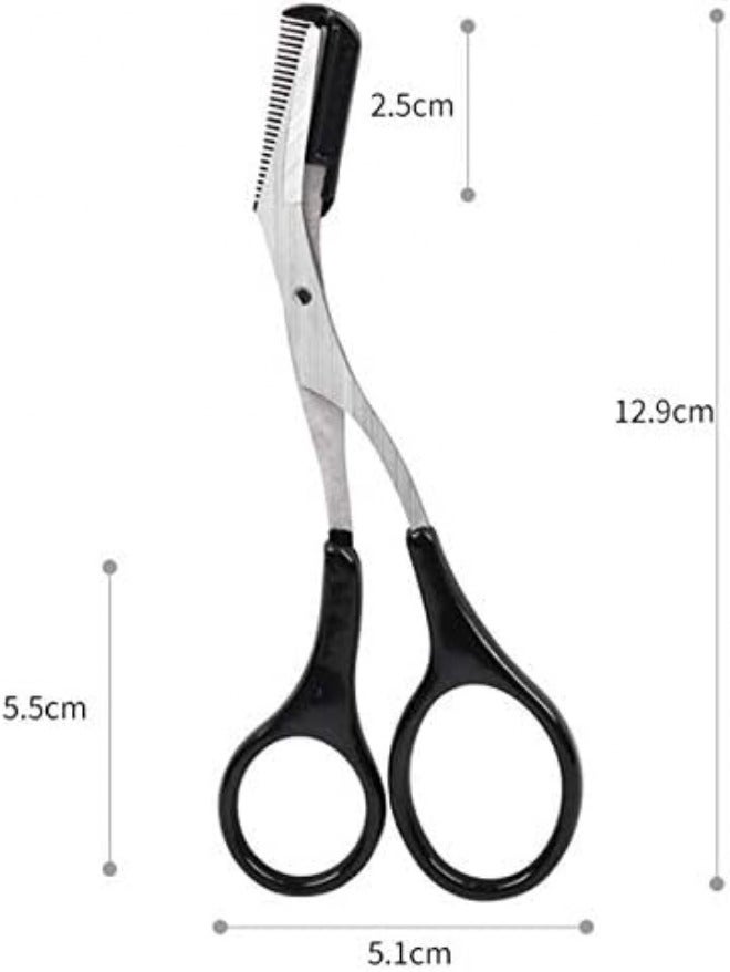 Eyebrow Comb Scissors Portable Detachable Curved Eyebrow Scissors Eyebrow Tool - Image 1