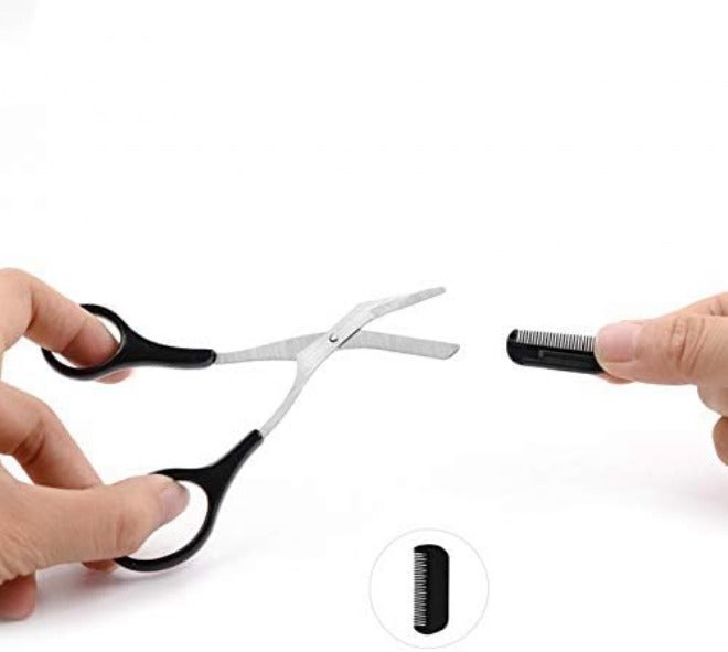 Eyebrow Comb Scissors Portable Detachable Curved Eyebrow Scissors Eyebrow Tool - Image 3