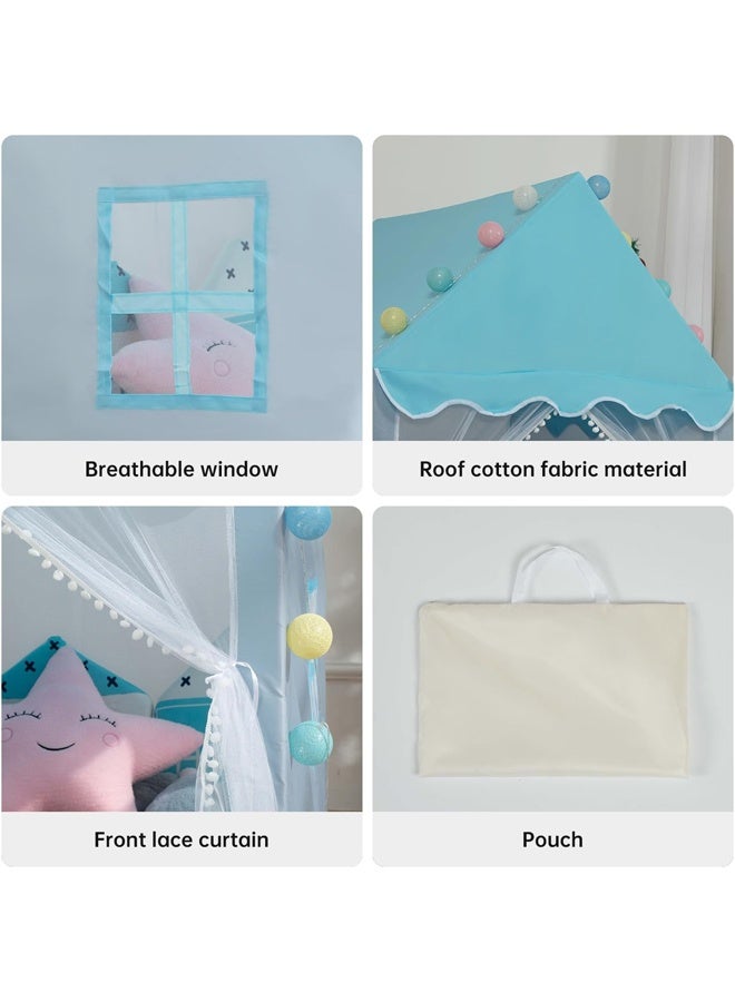 DUNISO Children's Play Tent, Playhouse For Boys And Girls, Indoor Secret Base For Toddlers, Outdoor Camping Toy House, Birthday Celebration, Garden Celebration, Suitable For Ball Pool House, 85*125*135 Cm (Blue) - Image 4