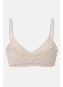 Tchibo Women Plain Seamless Non Padded Soft Cup Bra, Beige  - Image 3