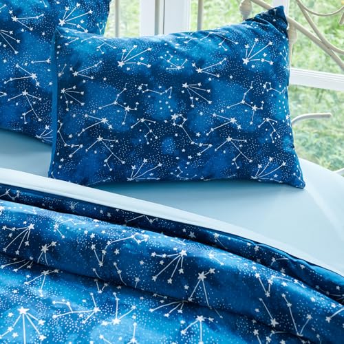 Cokouchyi Twin Comforter Sets for Boys Girls, Glow in The Dark Kids Bedding Sets, 4 Pcs Twin Bed in a Bag with Comforter, Sheets, Pillow Sham, Galaxy - Image 3