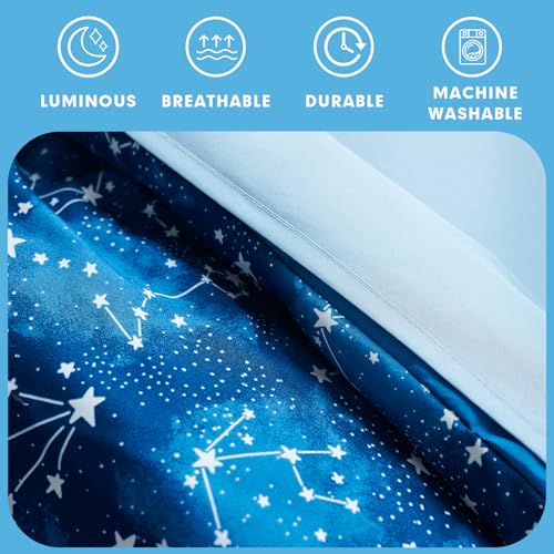 Cokouchyi Twin Comforter Sets for Boys Girls, Glow in The Dark Kids Bedding Sets, 4 Pcs Twin Bed in a Bag with Comforter, Sheets, Pillow Sham, Galaxy - Image 5