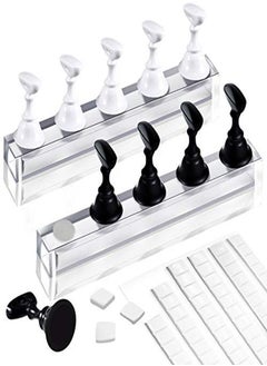 2 Sets Acrylic Nail Art Holder Practice Display Stand With 102Pcs White Reusable Adhesive Putty, Magnetic Nail Art Tips Holders Training Diy Display Practice Stands(Black And White) - pzsku/Z256E23ACD54BCFCE824BZ/45/_/1647279367/5b25d8c3-81ee-4f77-95ab-06cb46c60f61