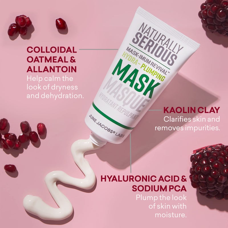 Naturally Serious | Mask-imum Revival Hydra-Plumping Mask, Hydrating Treatment Mask with Hyaluronic Acid, Kaolin Clay Mask, Vegan Skincare, Cruelty-Free Skincare - Image 3