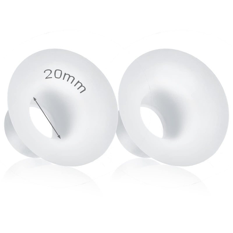 Durceler 20mm Silicone Flange Inserts Compatible with Medela/for Spectra S1 S2 / Elvie / S18 S21 / Momcozy S9 S12/ TSRETE 24mm Breast Pump Shields or Freemie 25mm; Reduce Nipple Tunnel Down to 20mm - Image 1