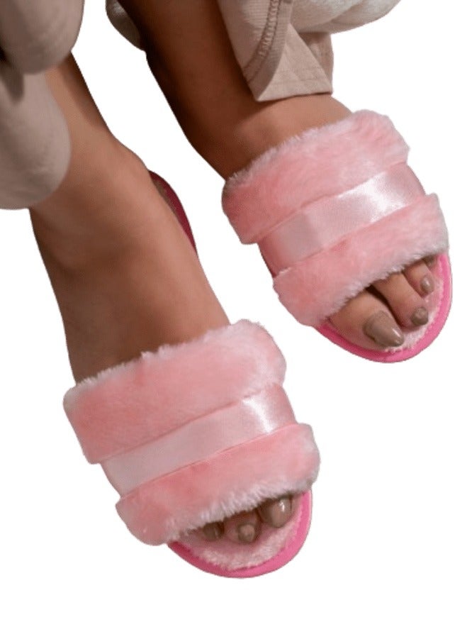 Women's Pink Fur Slippers 36/37