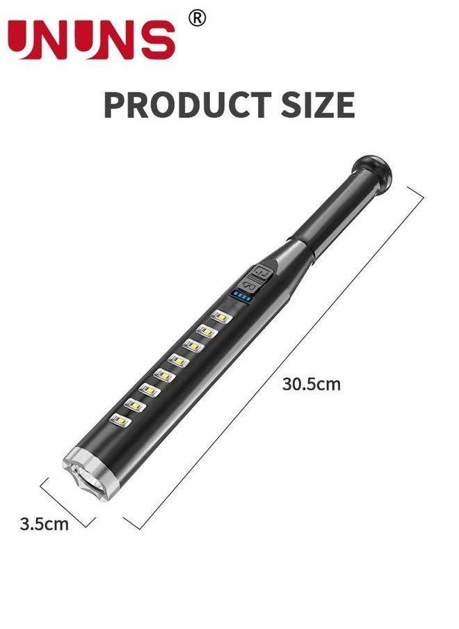 Handheld Flashlights,USB Rechargeable LED Flashlights,High Lumens COB Light,Non-Slip Flashlight,Outdoor Tactical Flashlight,3 Modes Adjustable Zoomable,Emergency Waterproof Flashlight,Silver