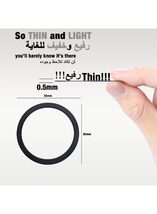 SIGood Universal Metal Ring Sticker for Magnetic Charger Compatible with iPhone/Samsung/Android All Cellphones, Magnetic Mount/Phone Holder Conversion Accessories, 4Pcs, Black - Image 2