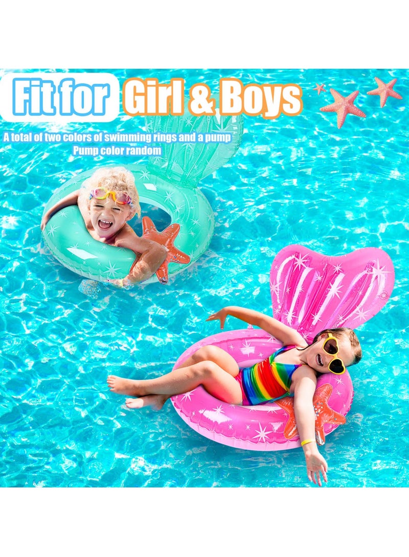 SYOSI 2 Pcs Pool Inflatable Float, Swimming Ring for Kids, Pool Party Inflatable Float for Children Aged 5-10 Years, Durable Pool Swimming Ring with an Inflator Cylinder - Image 4
