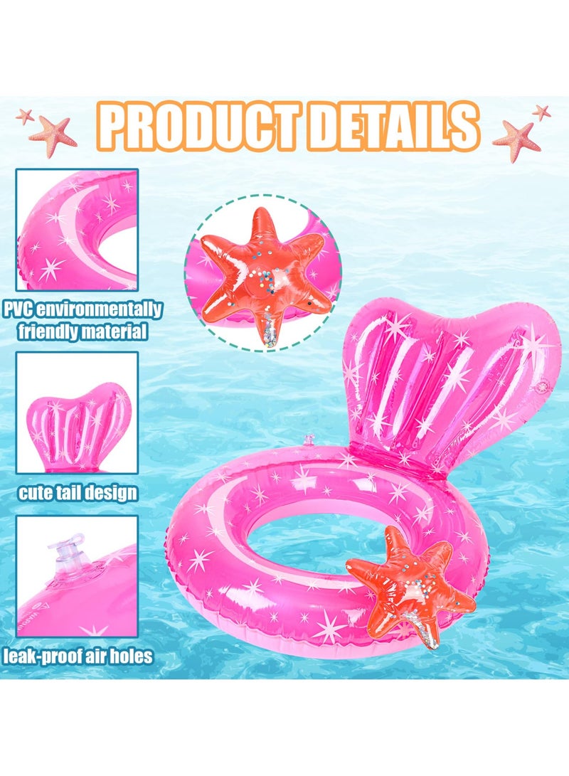 SYOSI 2 Pcs Pool Inflatable Float, Swimming Ring for Kids, Pool Party Inflatable Float for Children Aged 5-10 Years, Durable Pool Swimming Ring with an Inflator Cylinder - Image 2