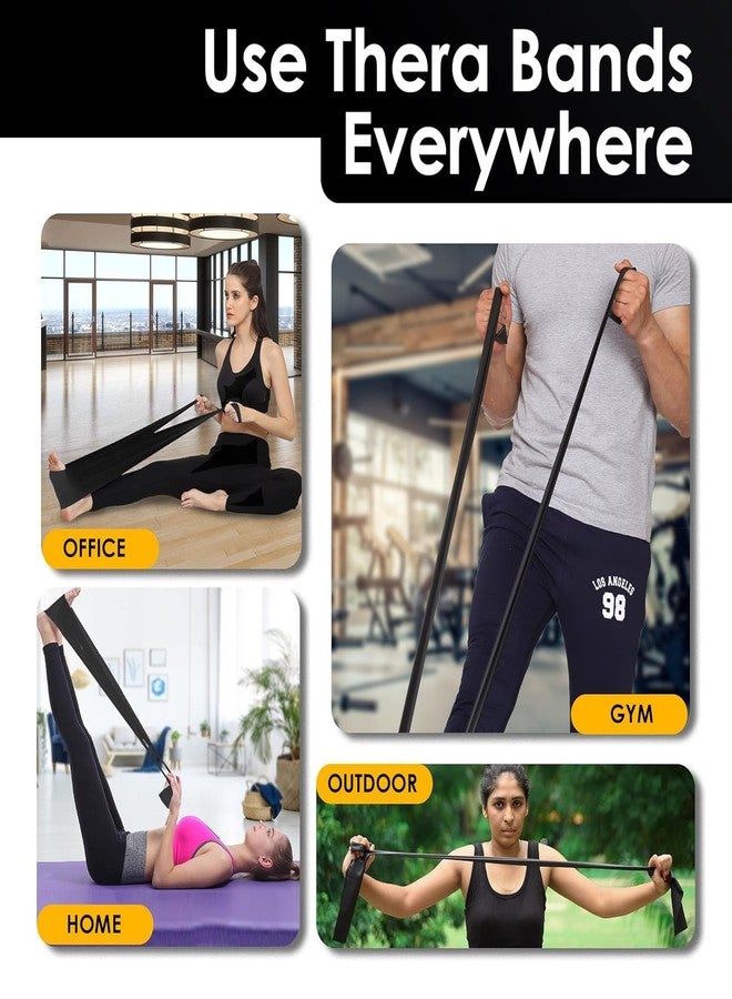 Beflix® Resistance Bands for Workout for Women Pilate Bands for Home Exercise Thera Band Toning Exercise for Gym Latex Band Theraband for Fitness, Stretching, Yoga for Men & Women (Black) - Image 4