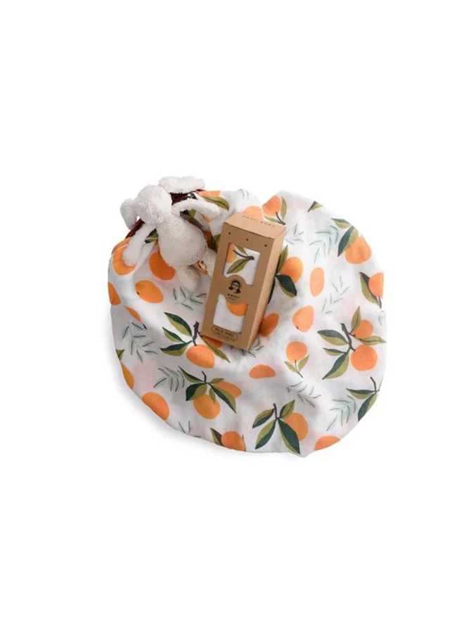 أنفي بيبي Organic Bamboo Muslin Swaddle Wrap Tangerine