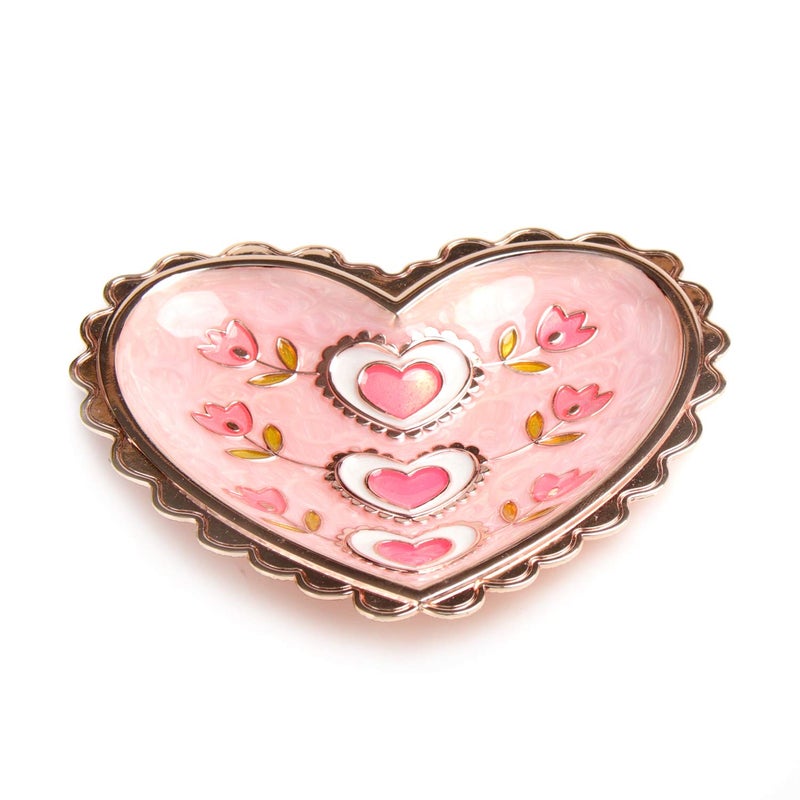 LASODY Rose Heart Jewelry Tray Ring Dish Ring Holder Display Organizer -Keepsake Box for Women - Image 1