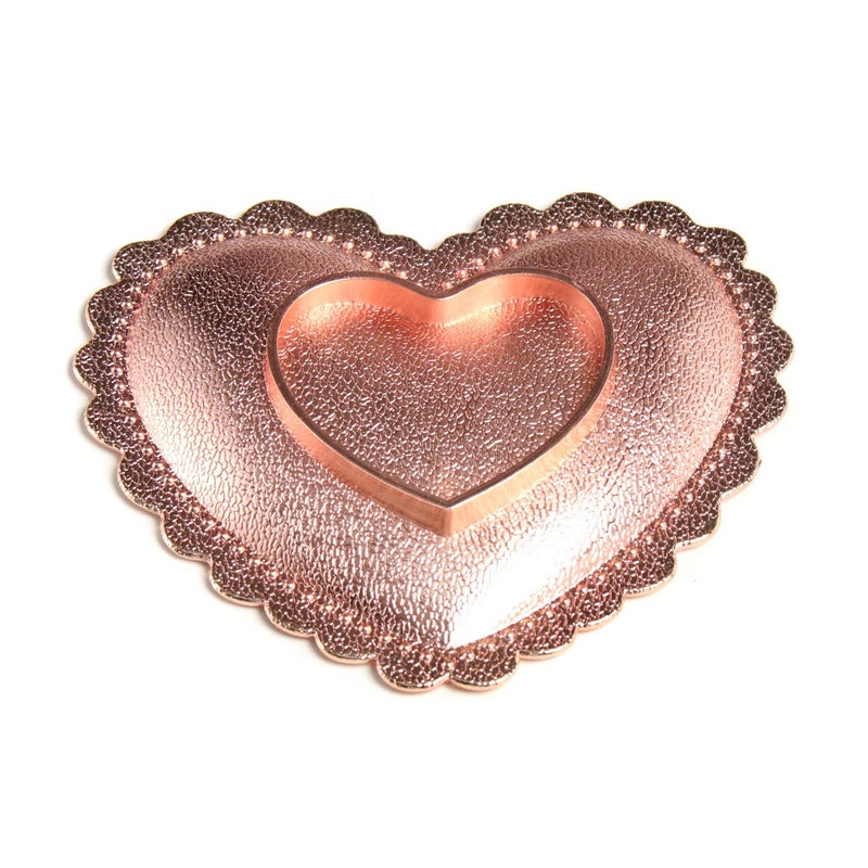 LASODY Rose Heart Jewelry Tray Ring Dish Ring Holder Display Organizer -Keepsake Box for Women - Image 3