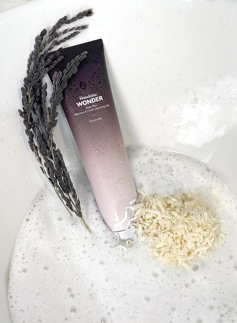 HARUHARU Wonder Black Rice Moisture 5.5 Soft Cleansing Gel 100ml Fermented Black Rice Face Wash Foam Cleanser - Image 3