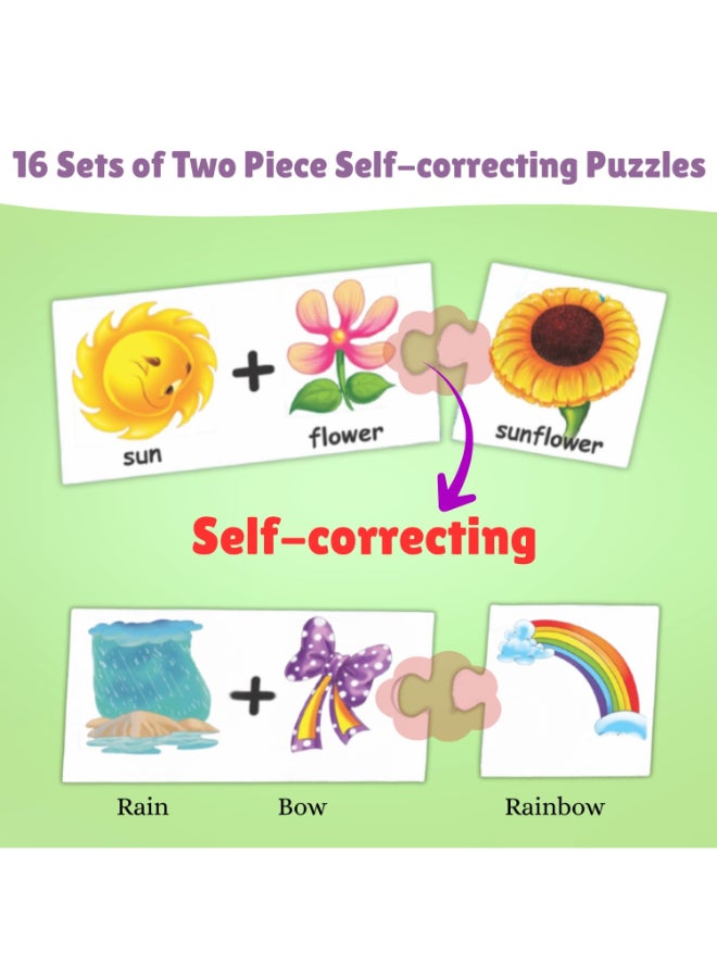 Creative's Smart Compound Words Puzzle for Kids – 16 Self-Checking 2-Piece Match-Ups - Learn to Build New Words - Early Years Educational Toy - Fun Learning Gift for Boys & Girls - for Ages 4 & Up - Image 3