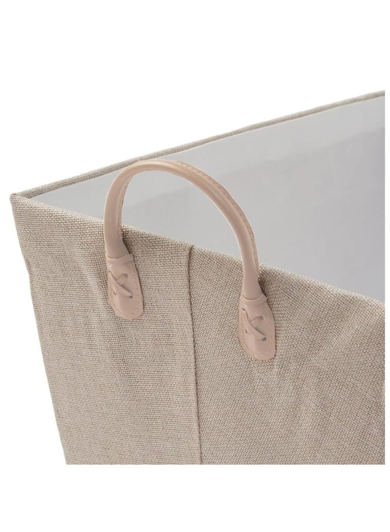 Multiperpose Storage Basket organizer coved with fabric - Beige - Image 3