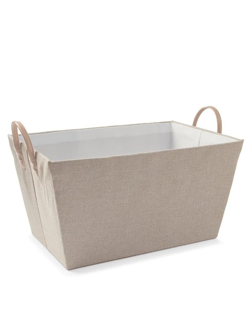 Multiperpose Storage Basket organizer coved with fabric - Beige - Image 2