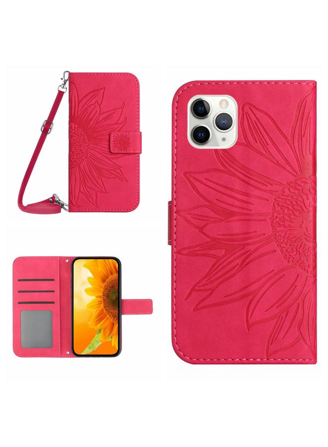 Zaboon Case For iPhone 11 Pro Skin Feel Sun Flower Pattern Flip Leather Phone Case with Lanyard - Image 1