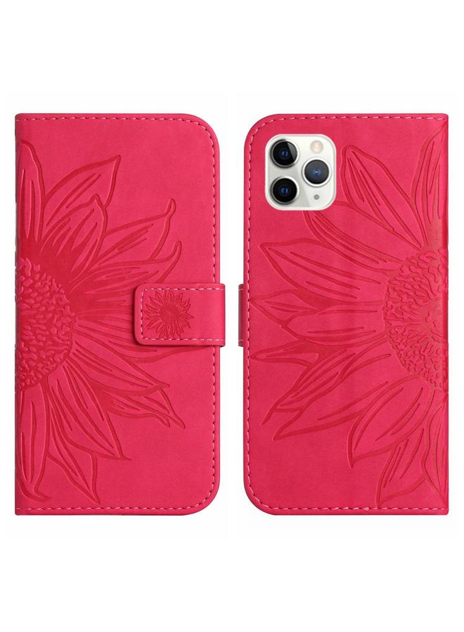 Zaboon Case For iPhone 11 Pro Skin Feel Sun Flower Pattern Flip Leather Phone Case with Lanyard - Image 2