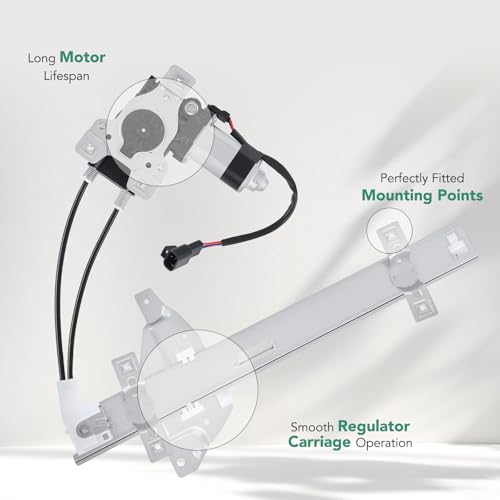 YHTAUTO Rear Driver Side Power Window Regulator with 2-Pin Motor Assembly Compatible with Buick Century 1997-2005, Regal 1997-2004 & Oldsmobile Intrigue 1998-2002, Sedan, 2-Pin Plug - Image 4