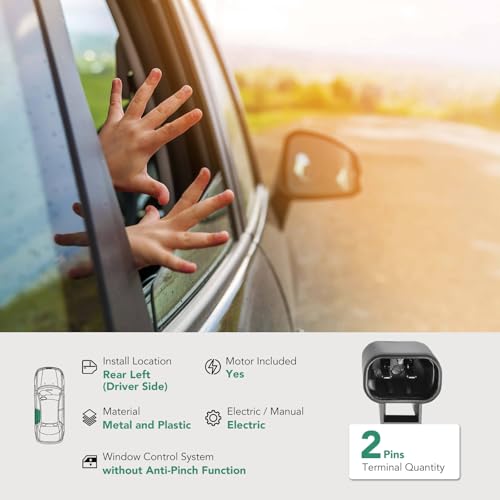 YHTAUTO Rear Driver Side Power Window Regulator with 2-Pin Motor Assembly Compatible with Buick Century 1997-2005, Regal 1997-2004 & Oldsmobile Intrigue 1998-2002, Sedan, 2-Pin Plug - Image 3