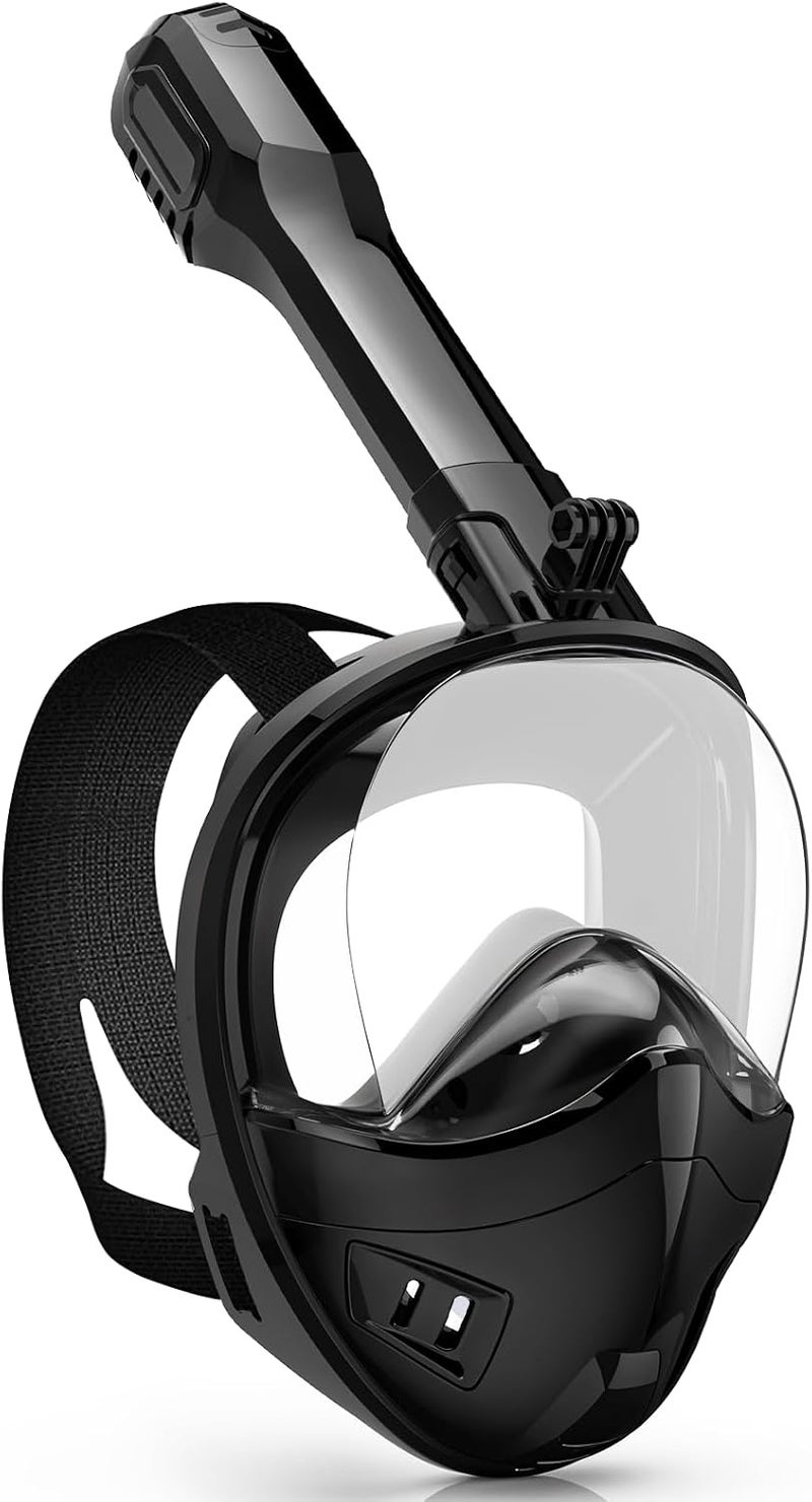 Full Face Snorkel Mask, Snorkeling Gear for Adults Kids with Latest Dry Top Breathing System and Detachable Camera Mount, with 180 Degree Panoramic View - Image 1