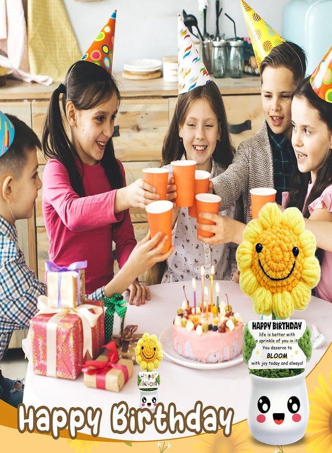 Iznomo هدايا عيد ميلاد مميزة، زهرة عباد الشمس الكروشيهية الإيجابية "تفتحي بفرح" - هدية يدوية الصنع تبعث على البهجة للنساء والأخوات والمراهقات والأطفال | بطاقة تبعث على التفاؤل، رفقاء دعم عاطفي من الكروشيه - Image 2