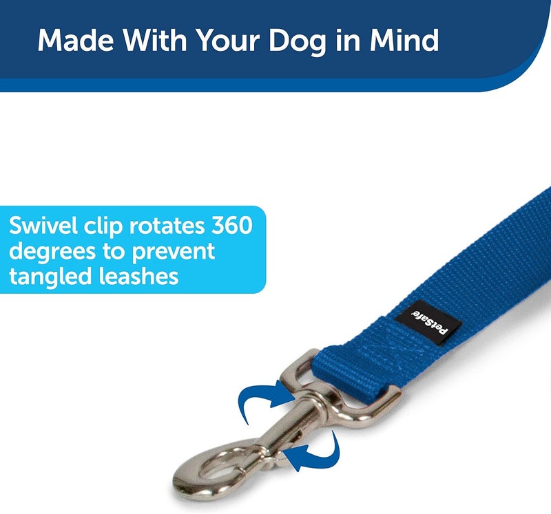 PetSafe Nylon Dog Leash - Strong and Durable 6 ft Leash with Easy to Use Bolt Snap in Royal Blue - Image 2