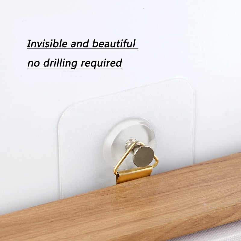 BRAND VILLA BRAND VILLA Photo Frame Wall Hooks Without Drilling Self Adhesive Stainless Steel Hooks for Wall Heavy Duty Strong Nail Free for Hanging Photo Frame Home Improvement Utility Hooks Pack 10  - Image 5