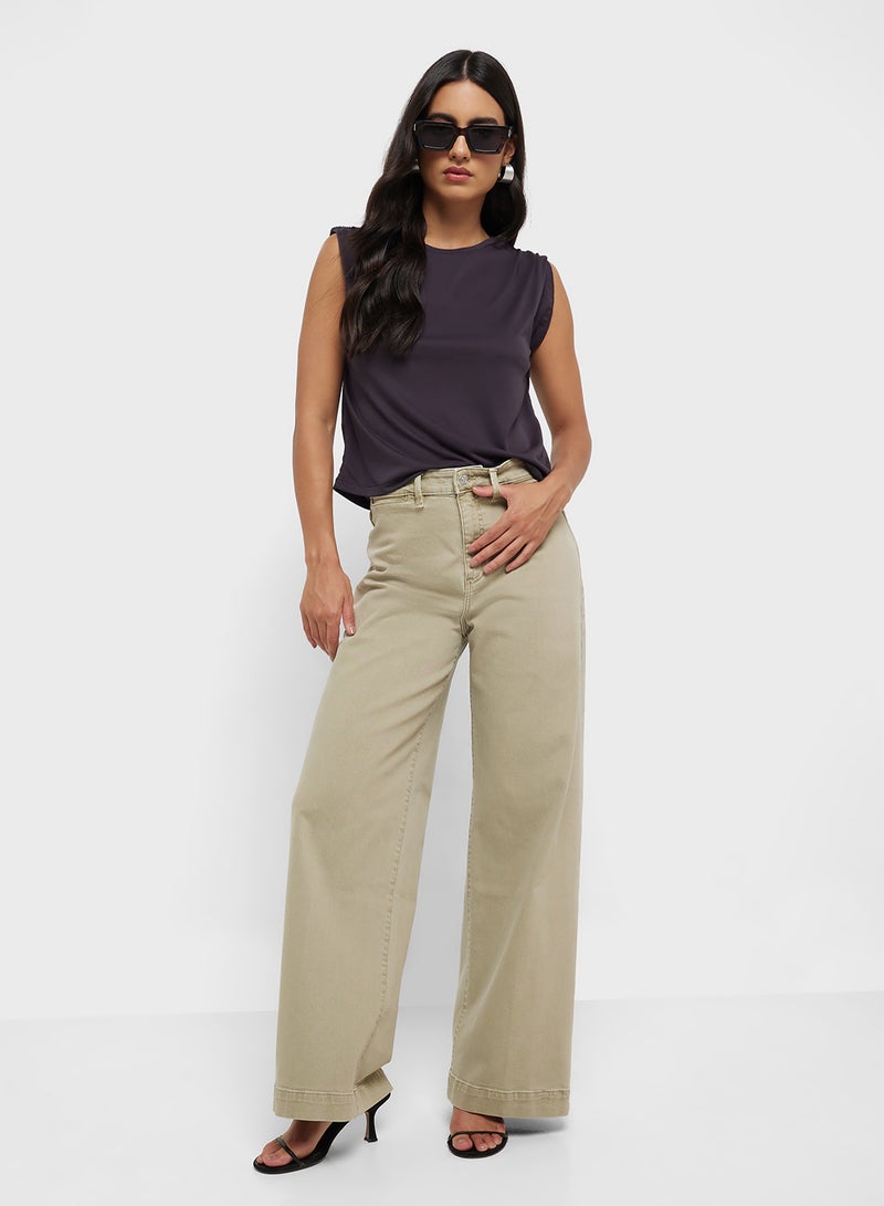 MANGO Wideleg High-Waist Full-Length Jeans  - Image 5