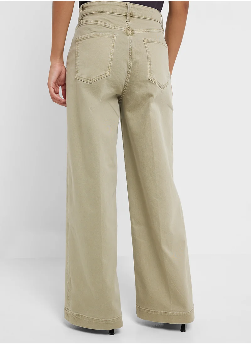 مانجو Wideleg High-Waist Full-Length Jeans