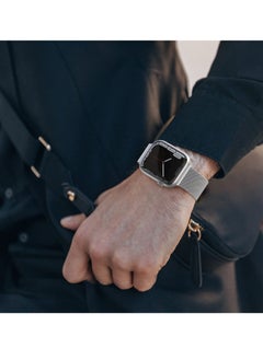 ANYOGRO Compatible with Apple Watch Band 42mm 44mm 45mm 46mm 49mm for Women and Men, Stainless Steel Magnetic Metal Wristband Strap Compatible with iWatch Series 10 9 8 7 6 5 4 3 2 1 SE 2/1 Silver  - Image 4