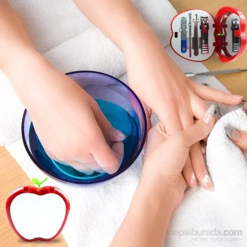 ELITE HOME Apple Shaped 4 Piece Mirrored Manicure Set